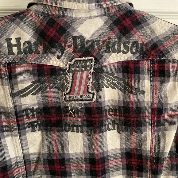 HARLEY-DAVIDSON plaid button down - Picture 4 of 5